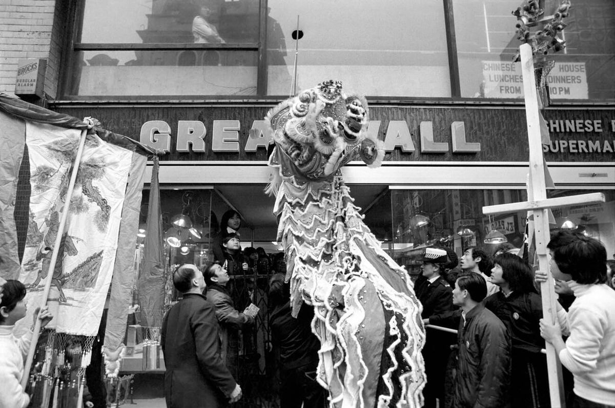 Chinese New Year celebrations in Soho, 1975