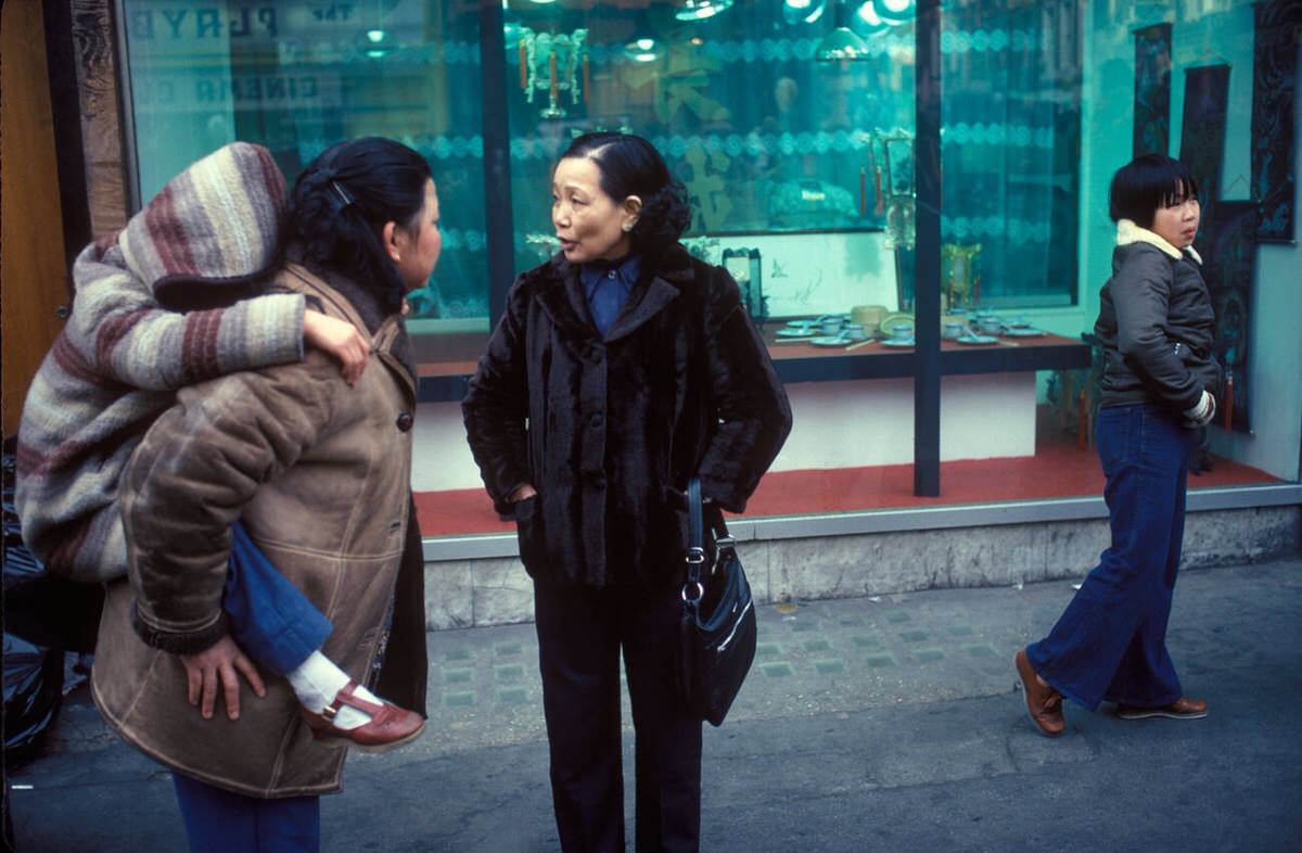 Chinese people in Gerrard Street, Soho, 1975