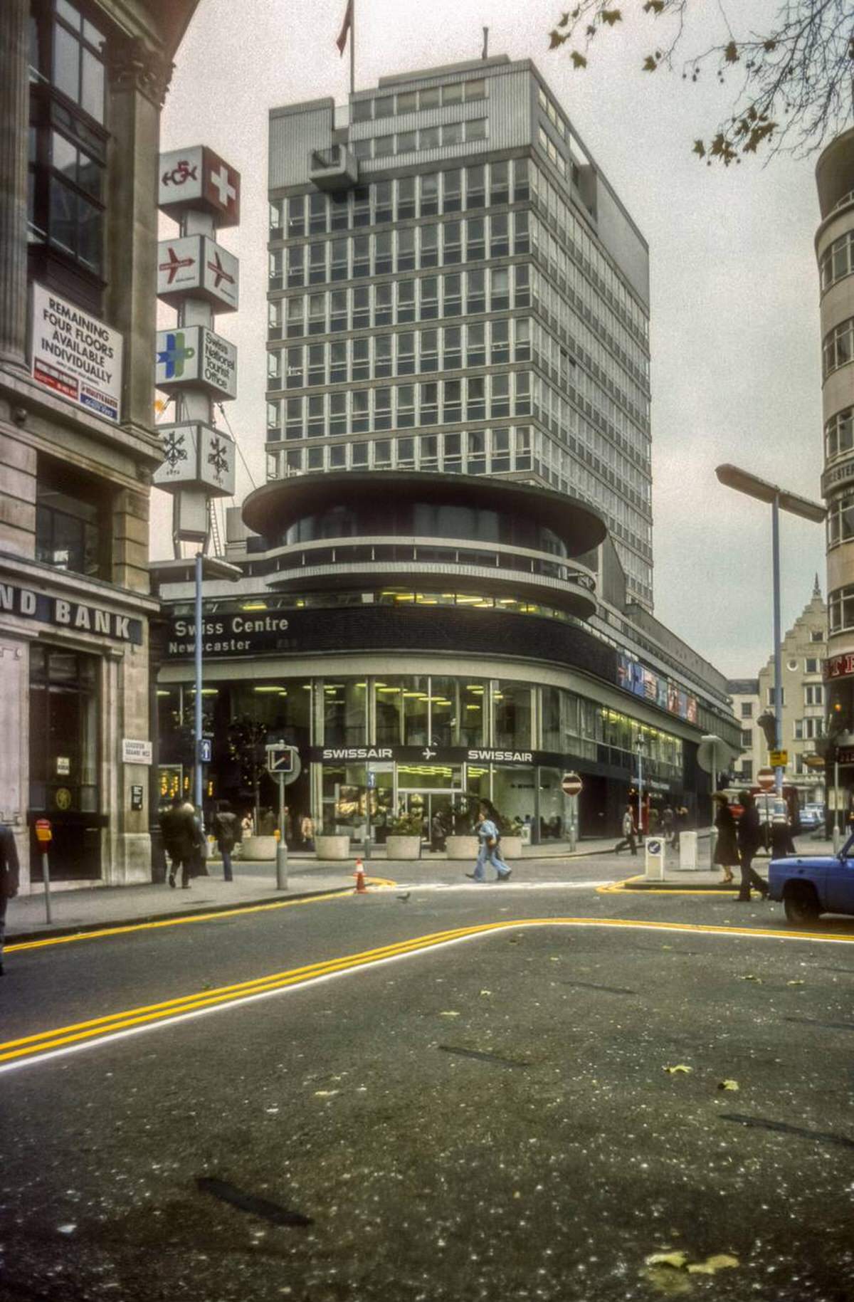 Swiss Centre at Coventry Street and Leicester Square in Soho, 1976