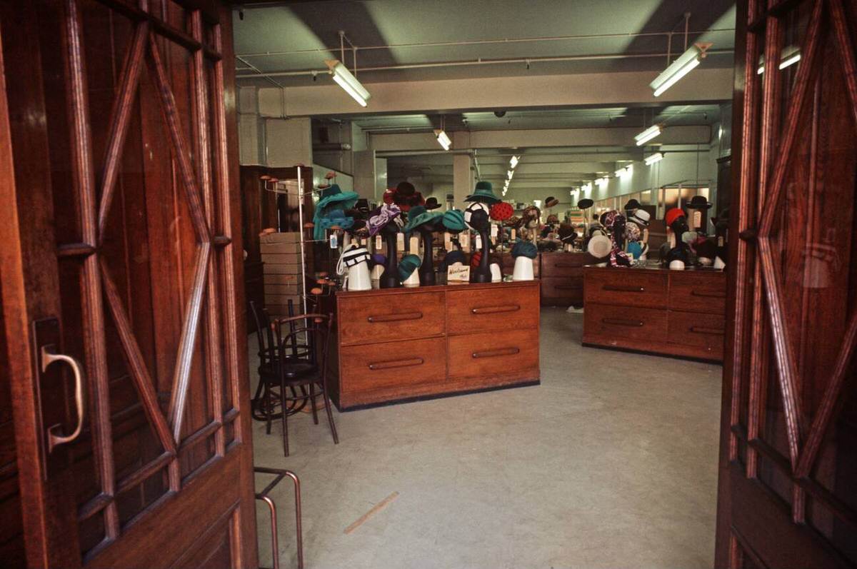 Millinery shop in Soho, 1972