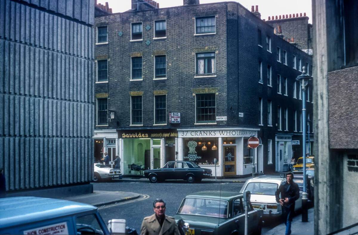 Cranks Wholegrain Shop in Marshall Street, 1976