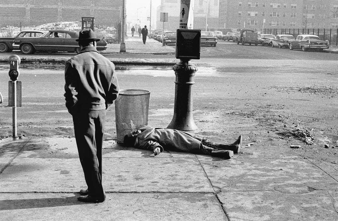 Street accident in Harlem, New York City, 1963