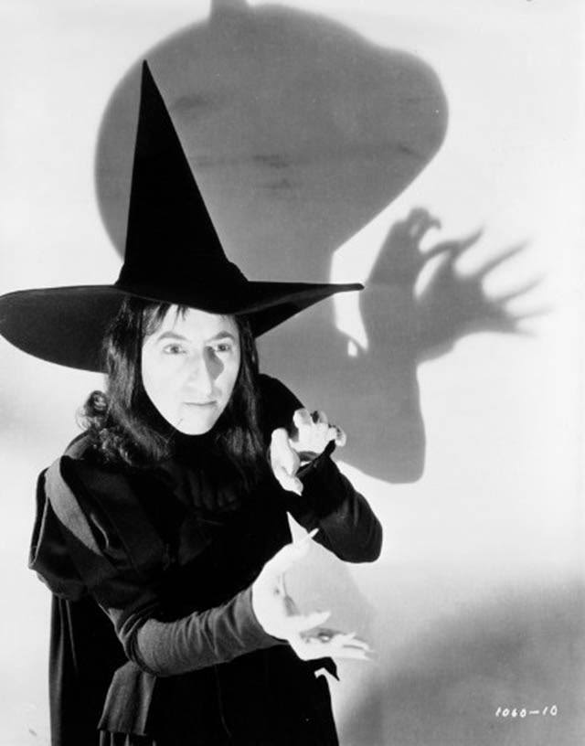Margaret Hamilton as the Wicked Witch in a publicity shot, The Wizard of Oz, 1939