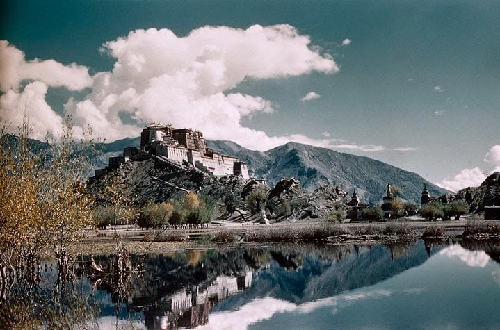 The Potala, fortress of Tibet's god-king, broods over the flooded Kyi Valley.