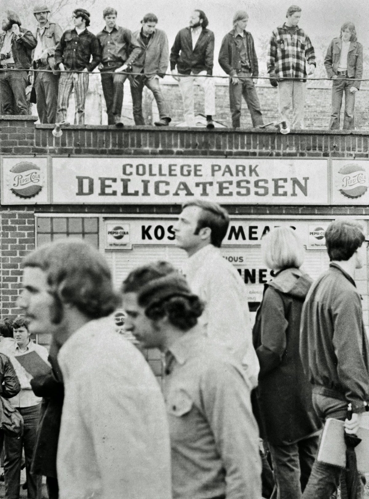 Students from the University of Maryland occupy U.S. Route 1 in College Park May 4, 1970 following the expansion of the Vietnam War into Cambodia and the shooting deaths of four students at Kent State University by National Guardsmen.