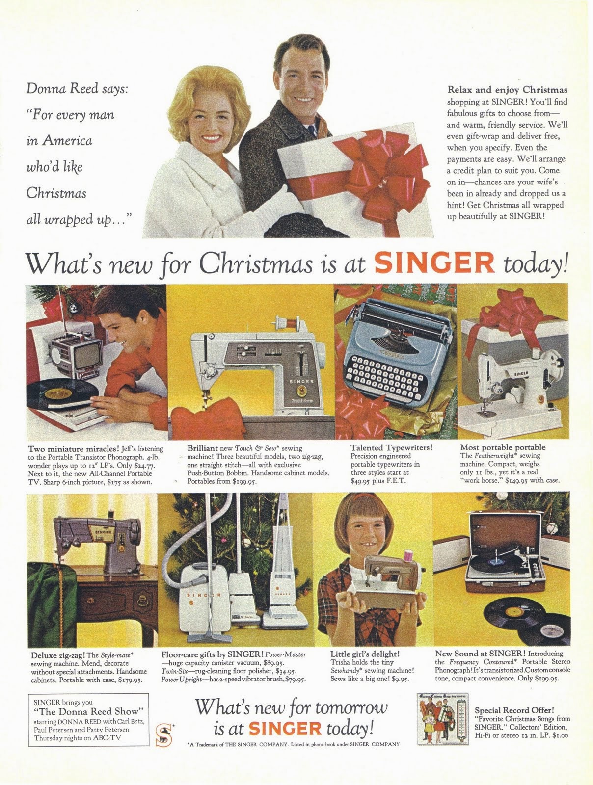 Donna Reed for Singer Machines, Inc.