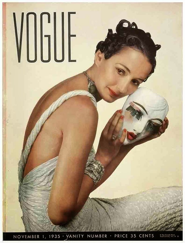 1935 American Vogue cover by Edward Steichen, Nov