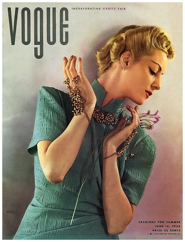 1936 Vogue June - photo by Edward Steichen Helen Bennet wearing dress by Jessie Franklin Turner