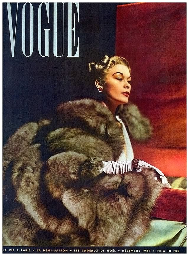 1937 Paris Vogue cover by Horst P. Horst of his favorite model Lud, December 1937