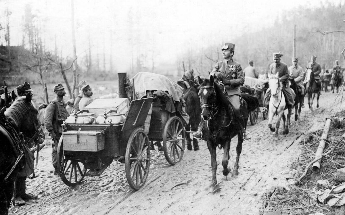 Karl I during a visit to the Italian front, 1917