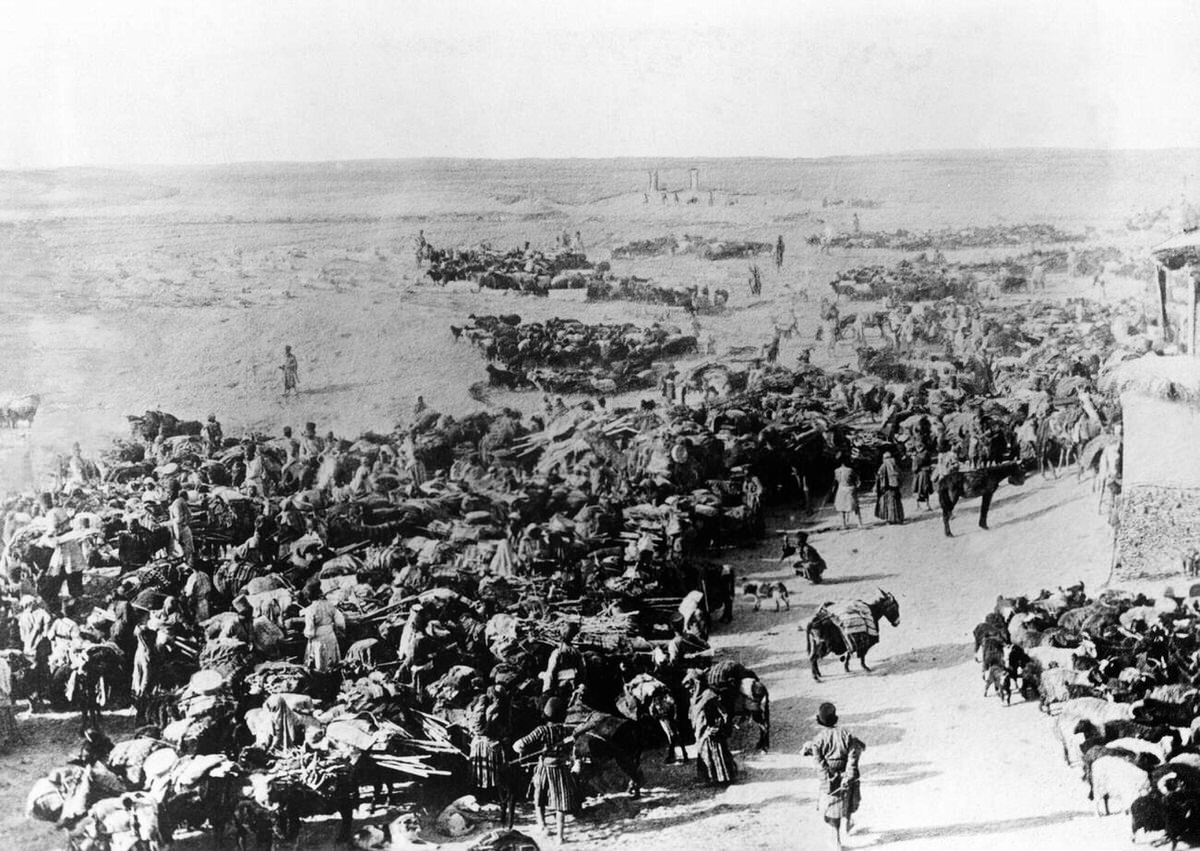 Camp of a Persian tribe during World War I, 1914