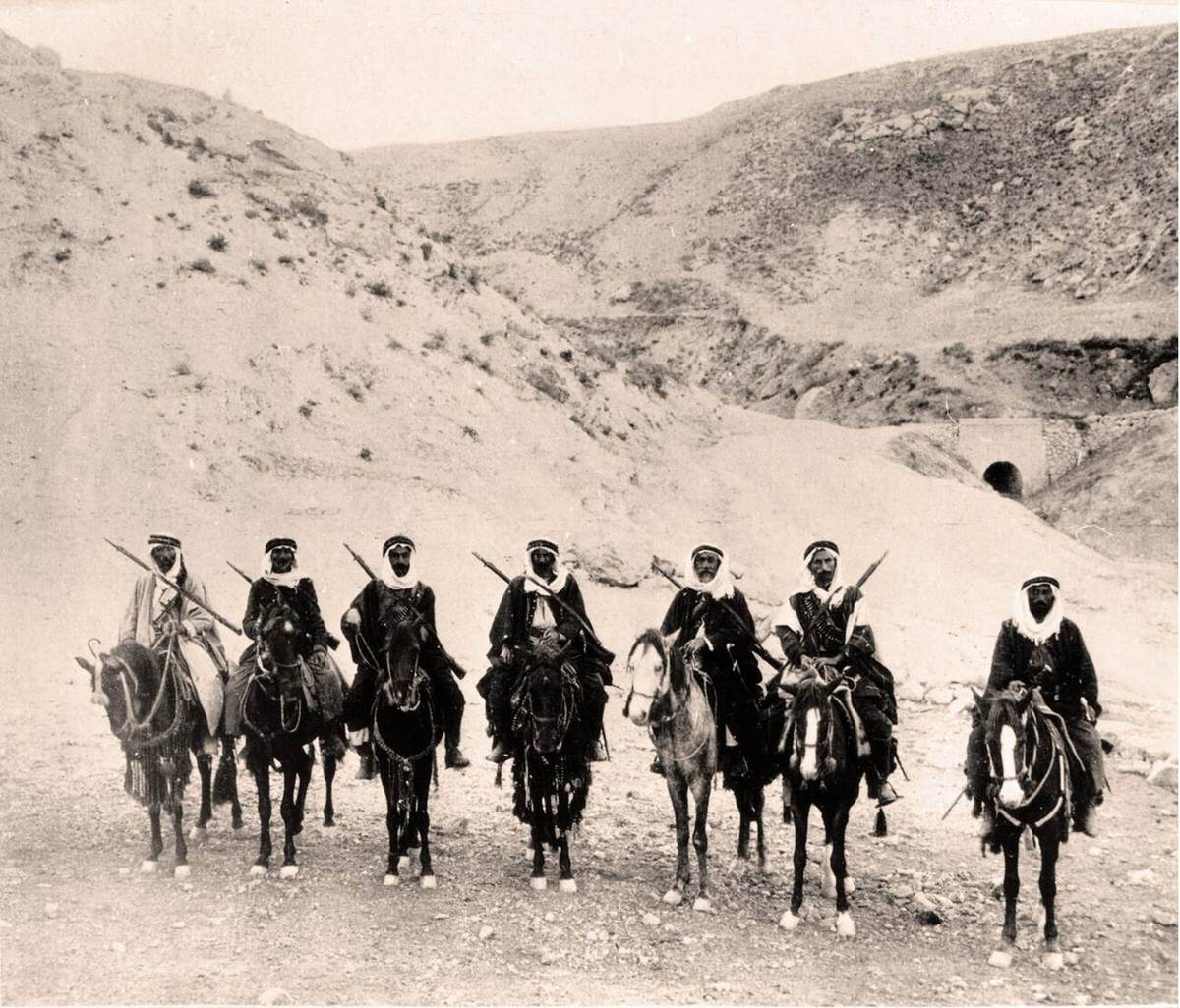 Bedouins traveling from Jericho to Jerusalem, 1915