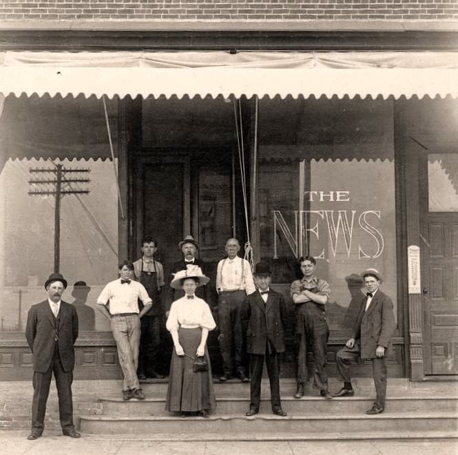 Employees of The News in Whittier, 1905