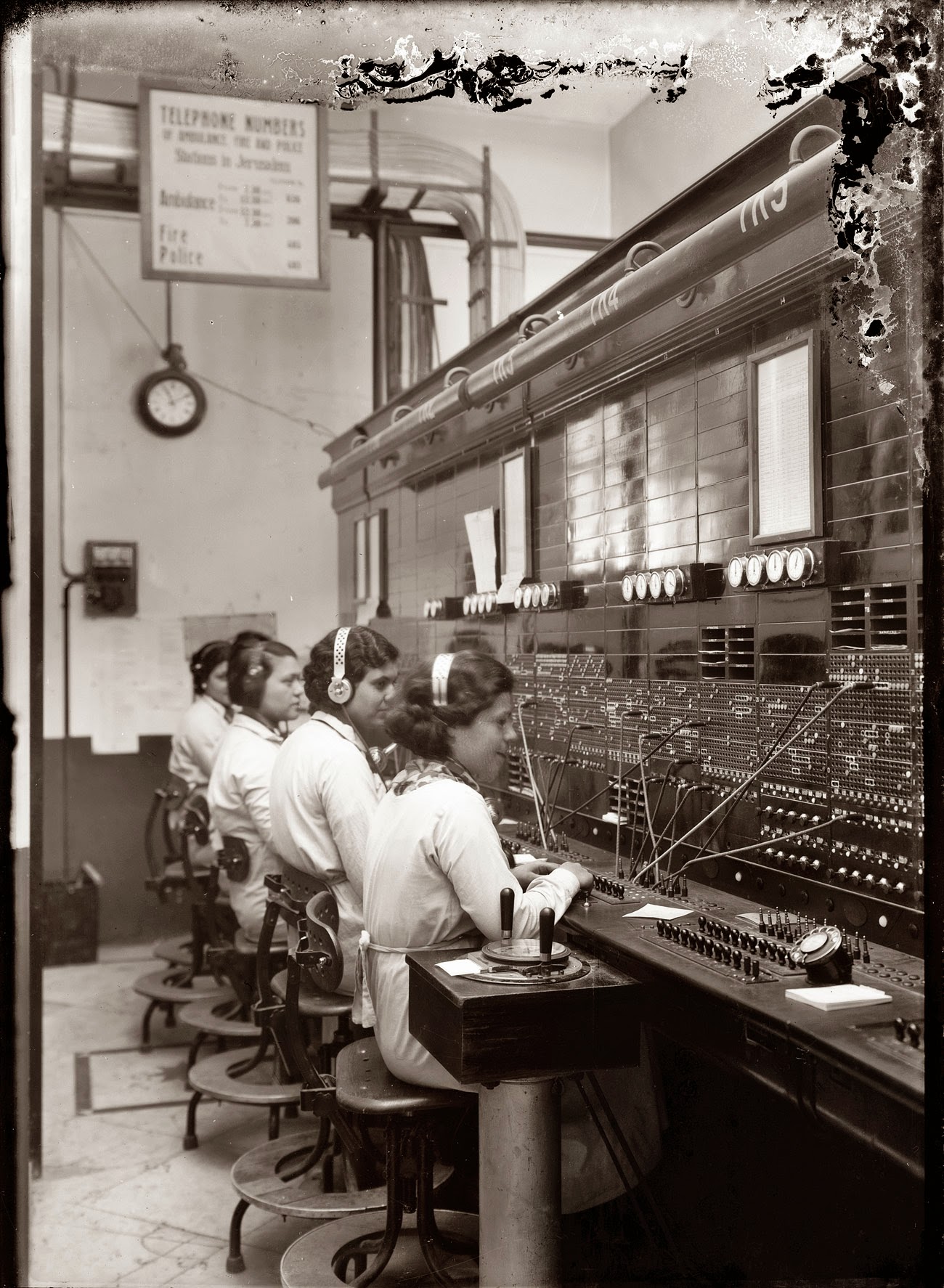 Switchboard operators in British Mandate Palestine, 1930s