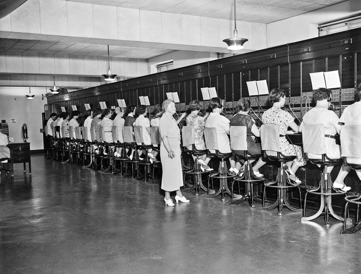 Chief Operator Harriot Daley at the United States Capitol switchboard, 1937