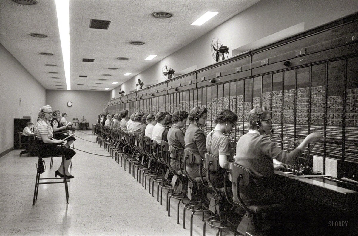 Women working at the U.S. Capitol switchboard, 1959