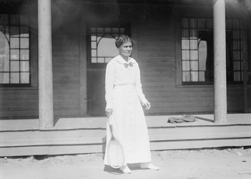 Mrs. Marshall McLean at the Montclair Athletic Club women's singles tournament, 1910s