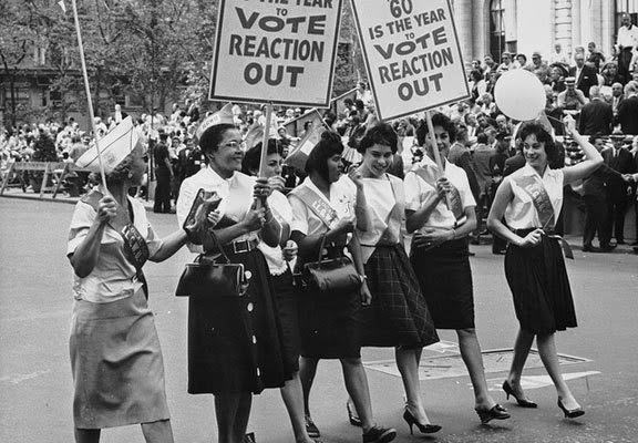 Black women advocating for issues on the ballot.