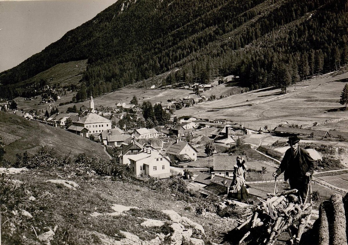 Wartime atmosphere in Bleiberg am Dobratsch, 1917