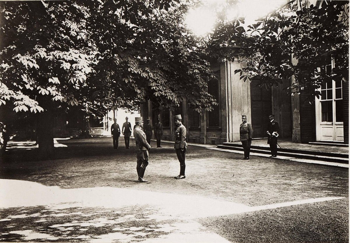 Karl I presenting the Military Merit Cross to Archduke Joseph, 1917