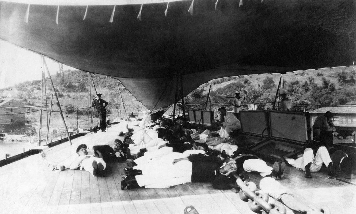 Sailors of the SMS Goeben taking a nap, 1916