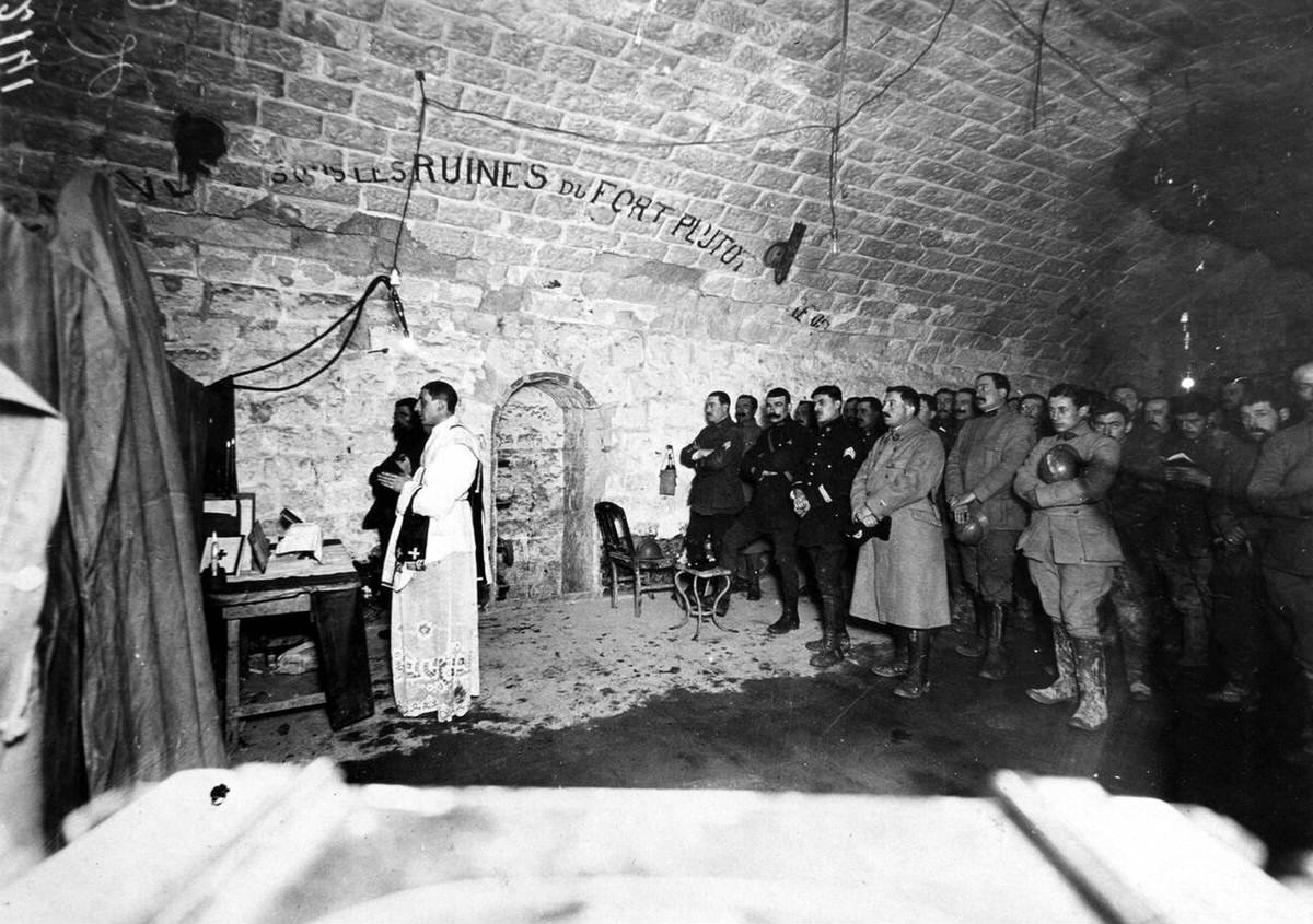 Midnight mass at the Fortress of Douaumont, 1916
