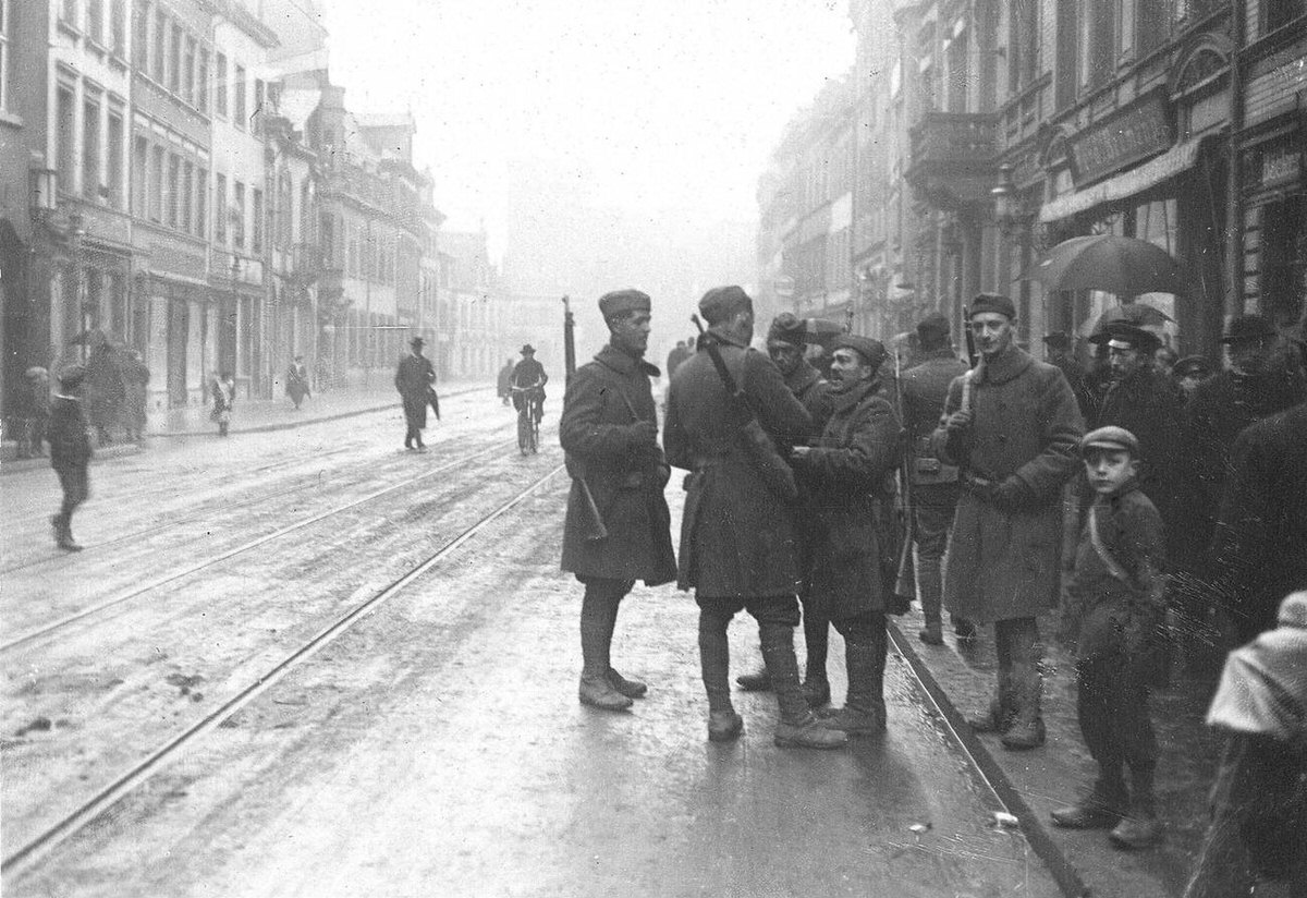 American soldiers in Treves, Germany, 1919