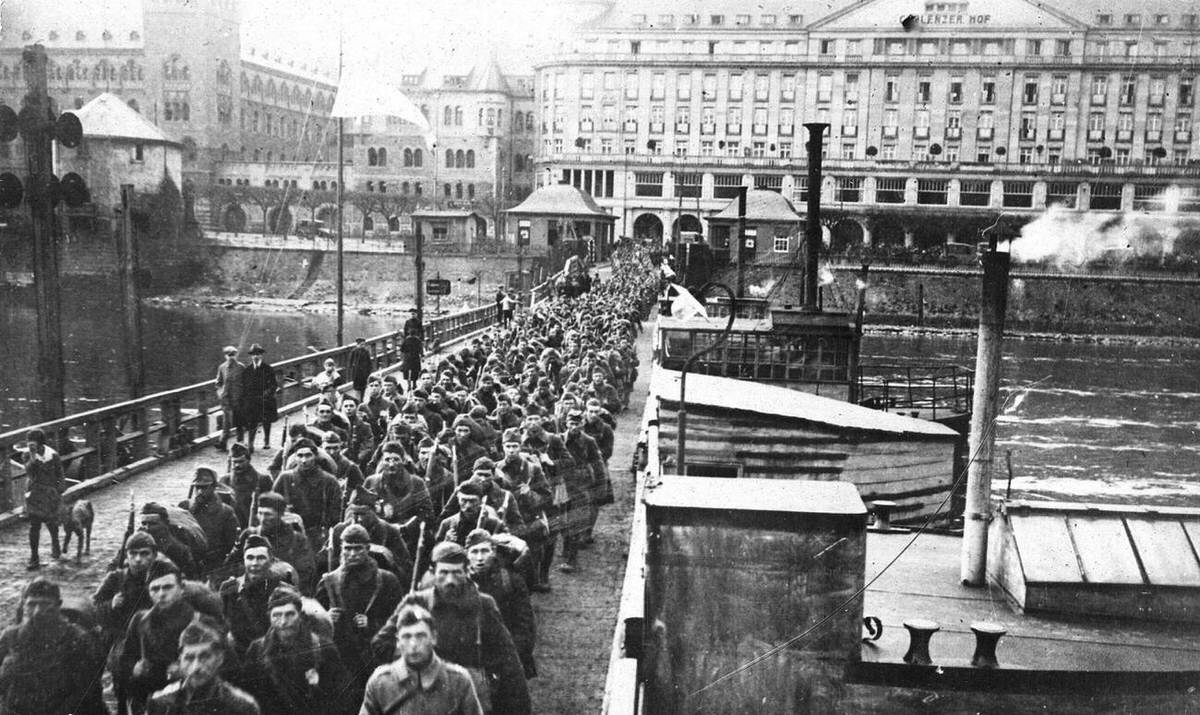 American Army of Occupation moving into the Coblenz bridgehead, 1919