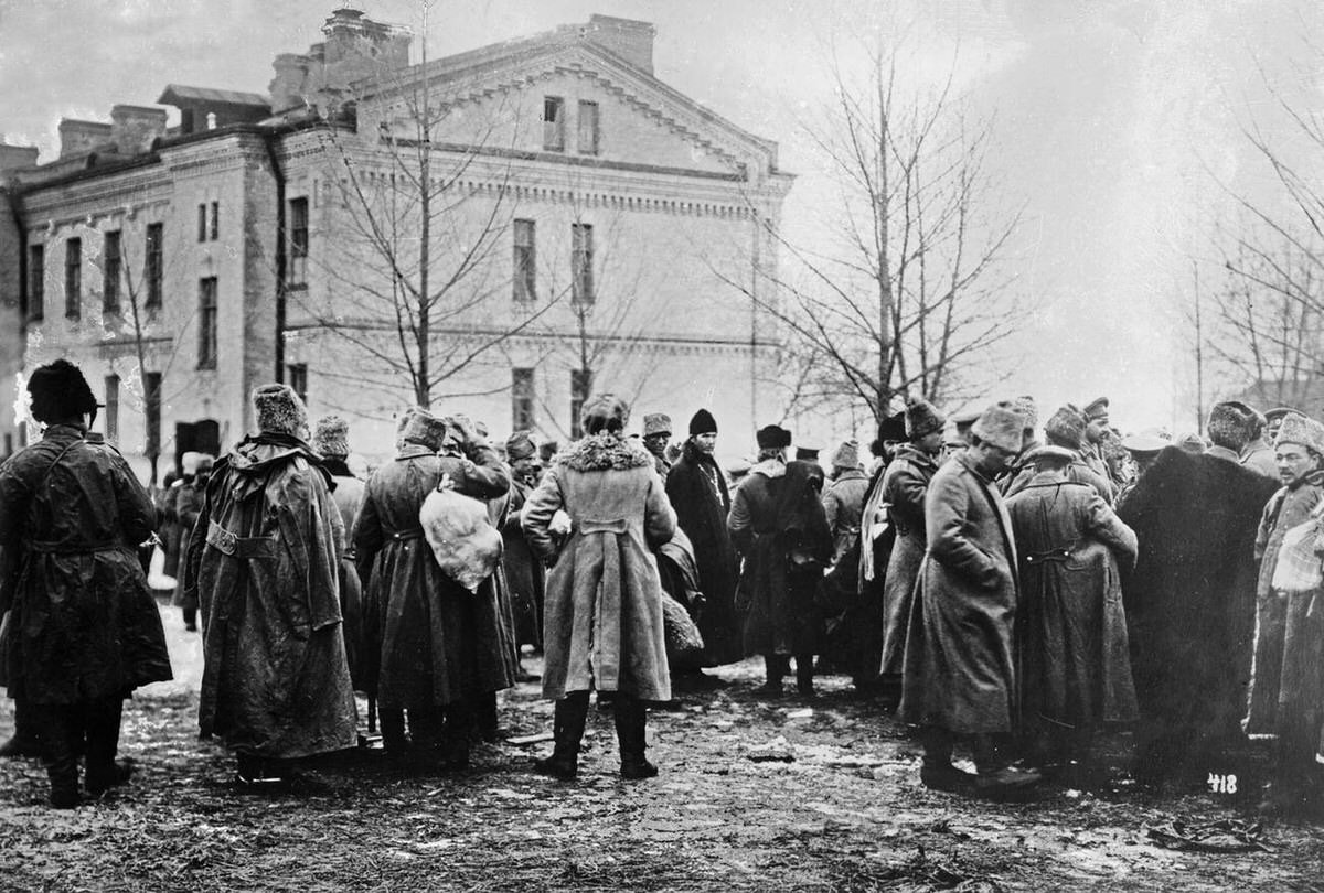 Captured Russian officers in the Masurian Lake region, 1910
