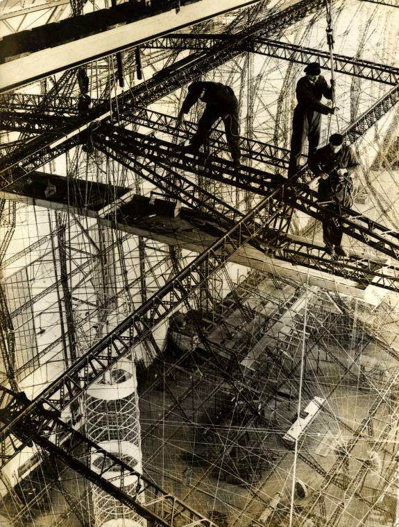 Workers building the German airship LZ 129 Hindenburg, 1934