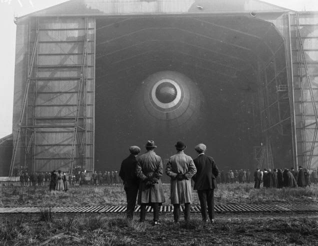 British R33 in its hangar before its first flight in Barlow, Yorkshire, 1919