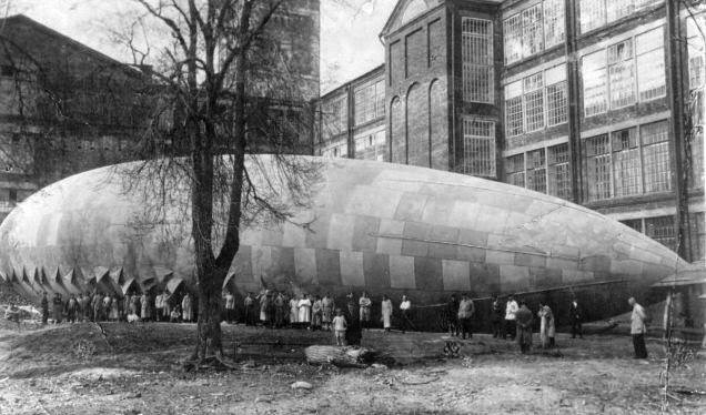 Soviet airship built by factory workers in Moscow, 1924