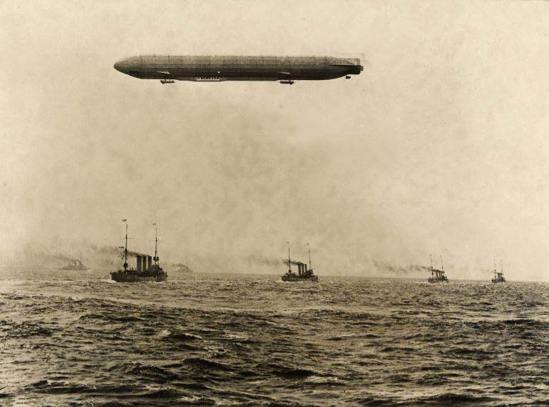 German airship LZ 30 Hansa during fleet maneuvers on the North Sea, 1914