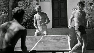 Celebrities playing Ping Pong