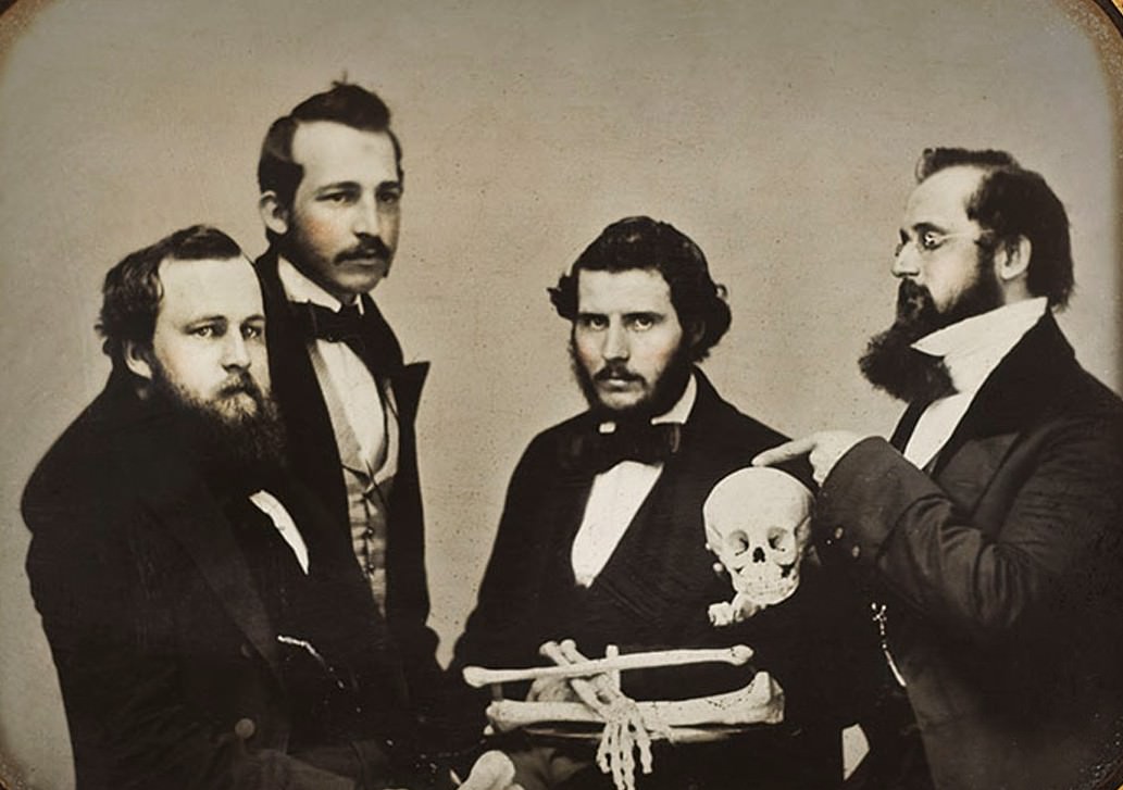 Studying Skull Anatomy Albany, NY 1857.