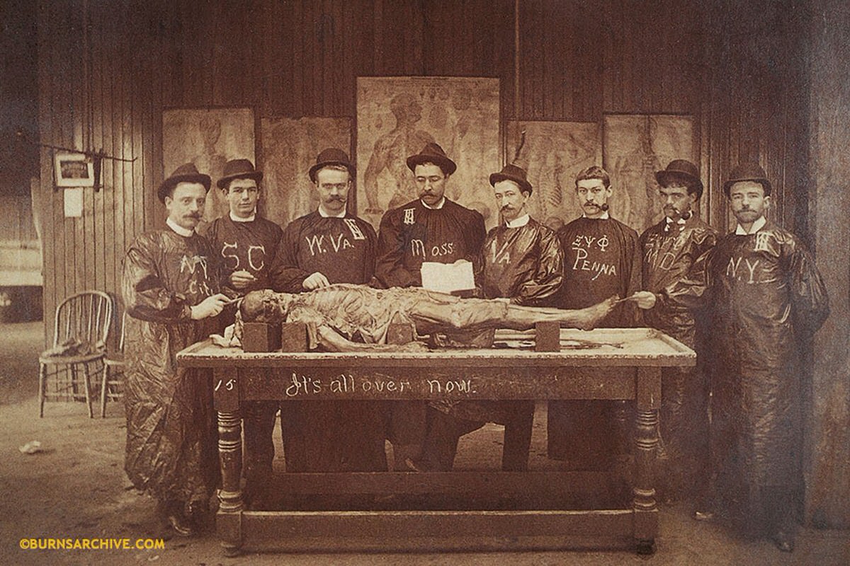 “It’s All Over Now” Dissection Class University of Maryland School of Medicine, circa 1915.
