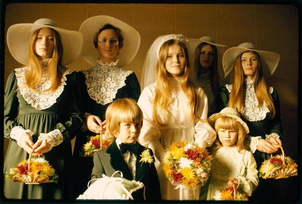 Bride and her attendants, New Ulm, Minnesota, 1974