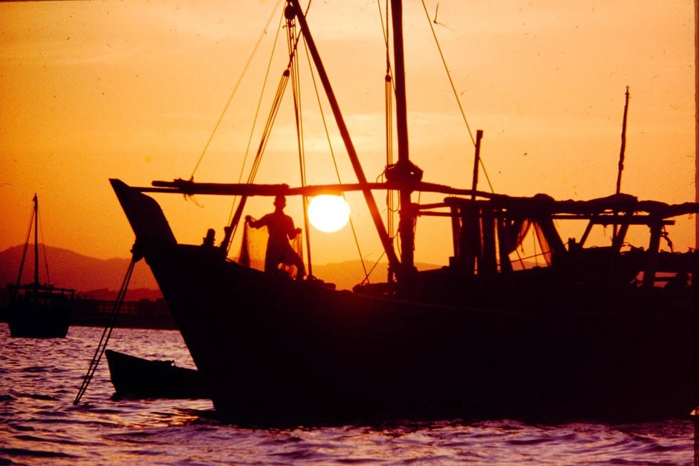 A fishing boat on the Caspian Sea.